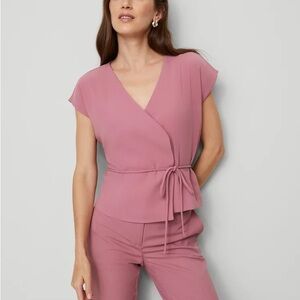 Ann Taylor Wrap Tie Waist Blouse